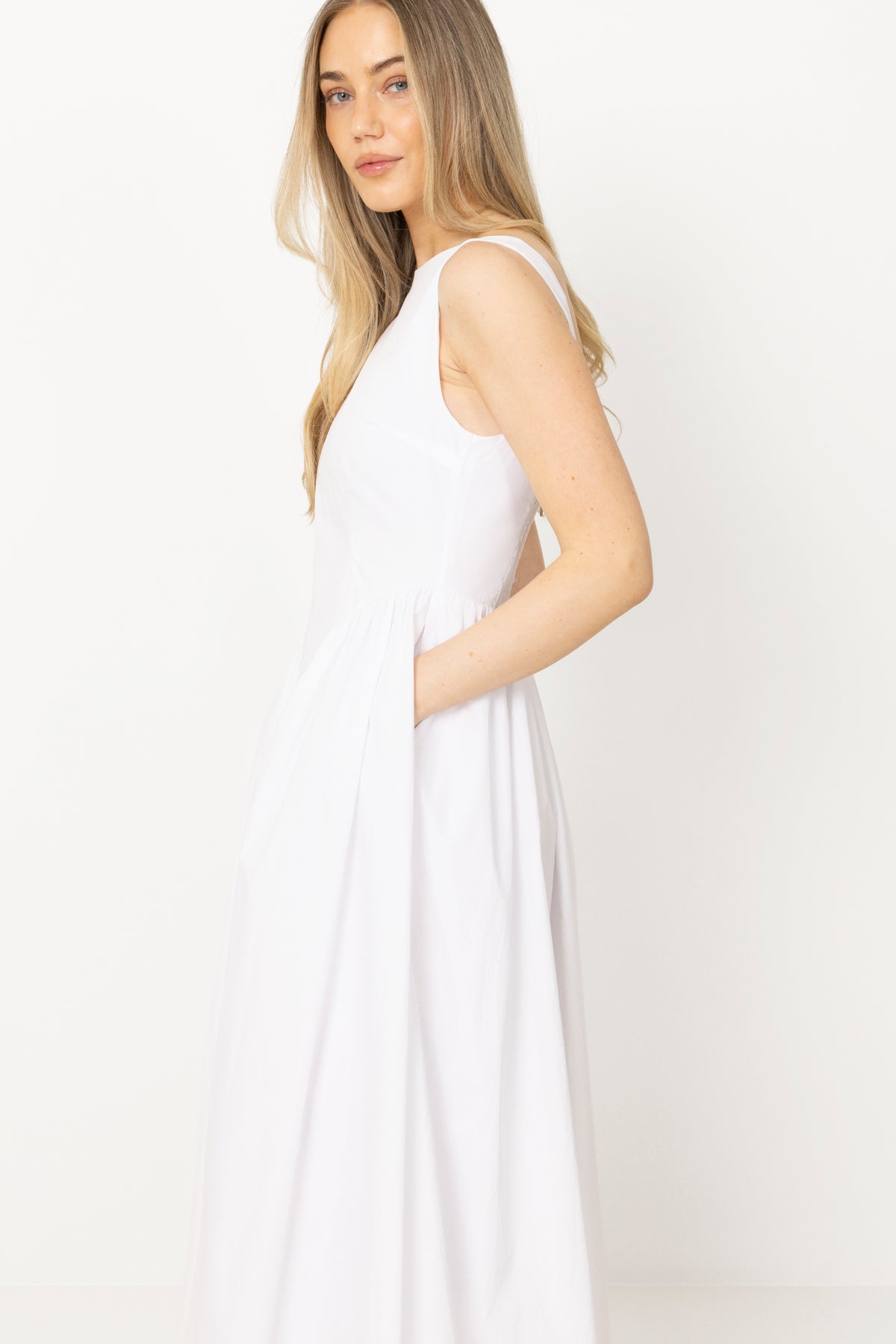 Elva Cotton Poplin Dress - White