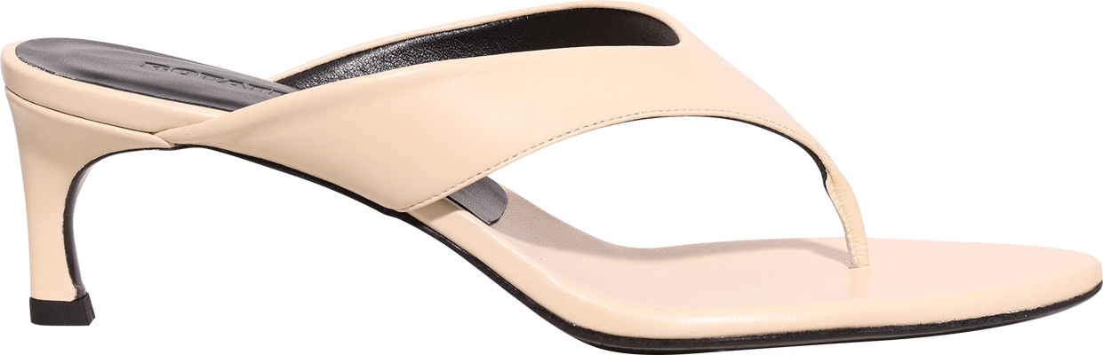 Kitten Heel Leather Mule - Italian Straw