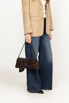 Suede Knot Scarf Bag - Chocolate Torte