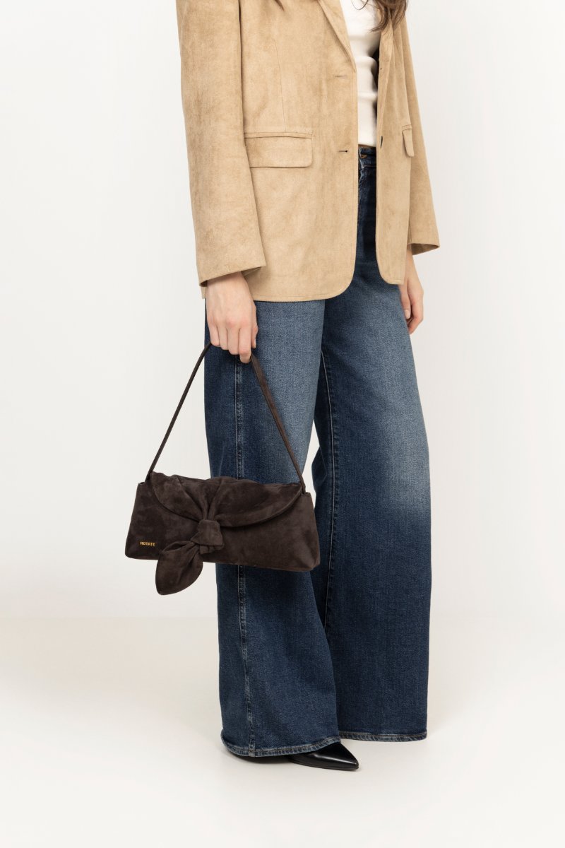 Suede Knot Scarf Bag - Chocolate Torte