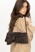 Suede Knot Scarf Bag - Chocolate Torte