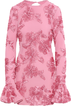 3D Mesh Mini Dress - Sea Pink