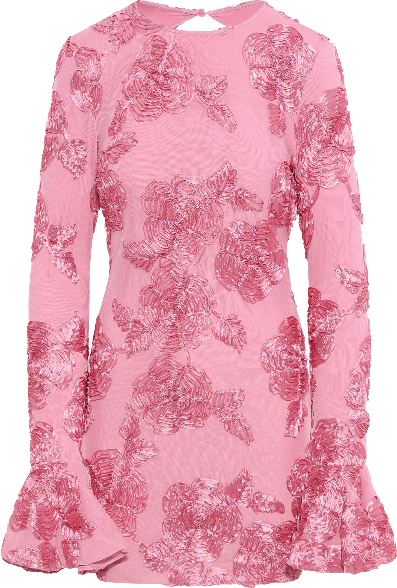 3D Mesh Mini Dress - Sea Pink