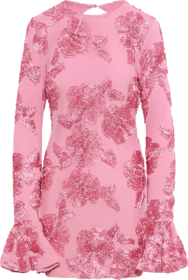 3D Mesh Mini Dress - Sea Pink