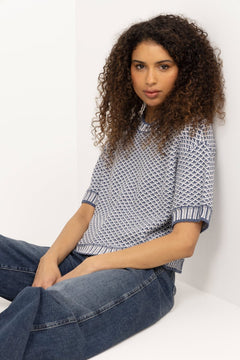 Catina Pilla 2/4 Pullover - V Indigo Egret