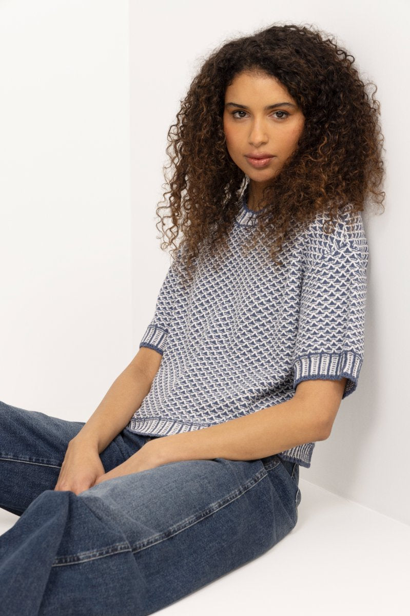 Catina Pilla 2/4 Pullover - V Indigo Egret