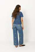 Turig Alena Ss Top - Mid Blue Wash