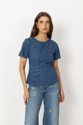 Turig Alena Ss Top - Mid Blue Wash