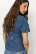 Turig Alena Ss Top - Mid Blue Wash