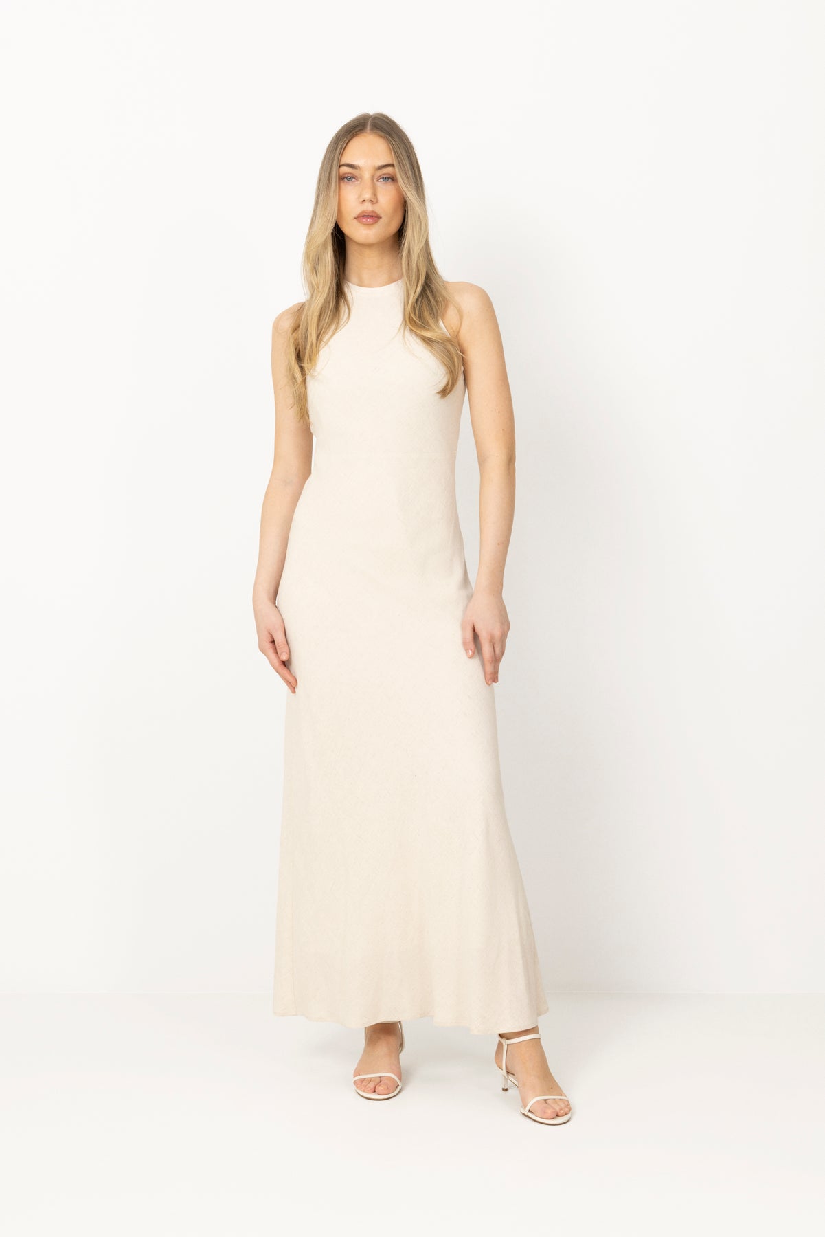 Eden Linen Maxi Dress - Beige
