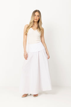 Elina Poplin Skirt - Off White