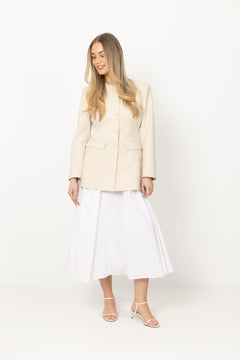 Elina Poplin Skirt - Off White
