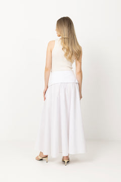 Elina Poplin Skirt - Off White