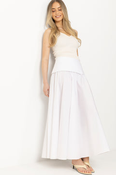 Elina Poplin Skirt - Off White