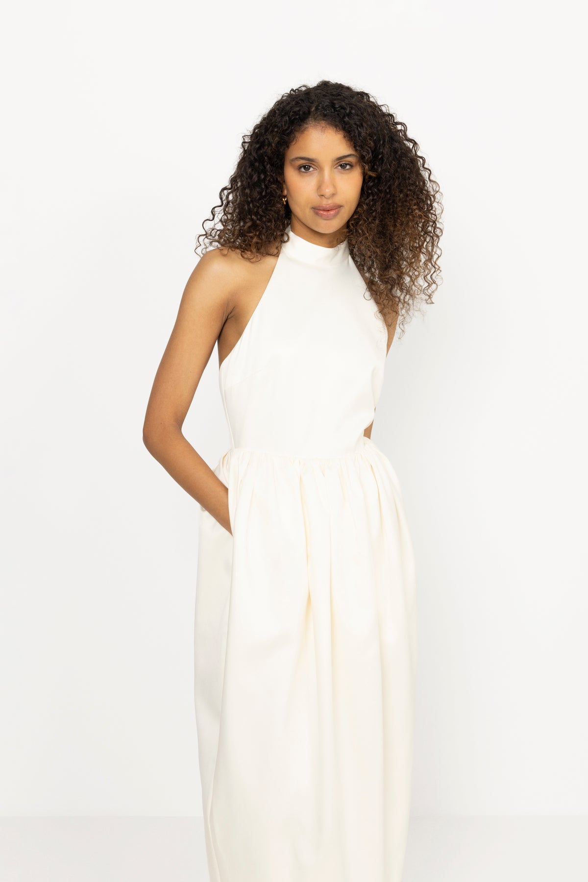 Satin Maxi Dress - Egret