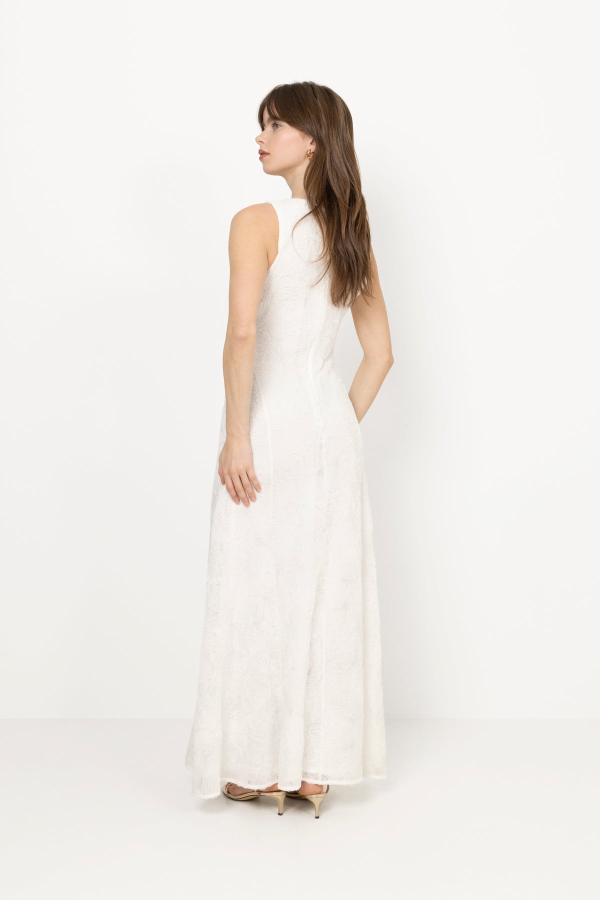 Mesh Maxi Dress - Egret