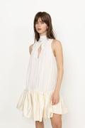 Gathered Mini Dress - Egret