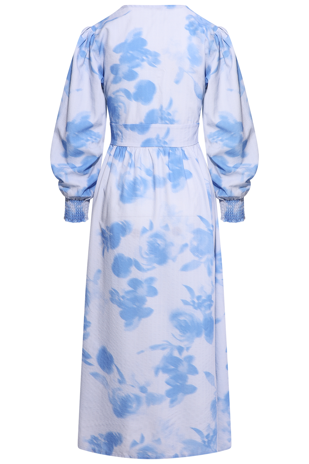 Adelic Long Dress - Abstract Blue Flower Print