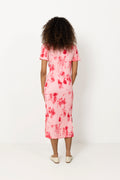 Odaic Ss Dress - Abstract Pink Flower Print