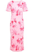 Odaic Ss Dress - Abstract Pink Flower Print