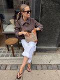 Ruth Suede Leather Jacket - Brown
