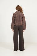 Ruth Suede Leather Jacket - Brown