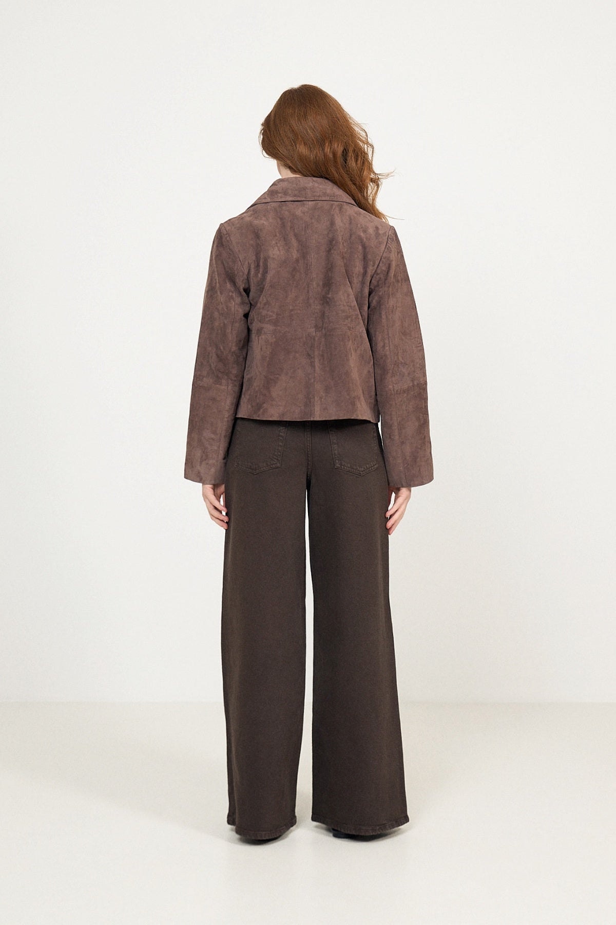 Ruth Suede Leather Jacket - Brown