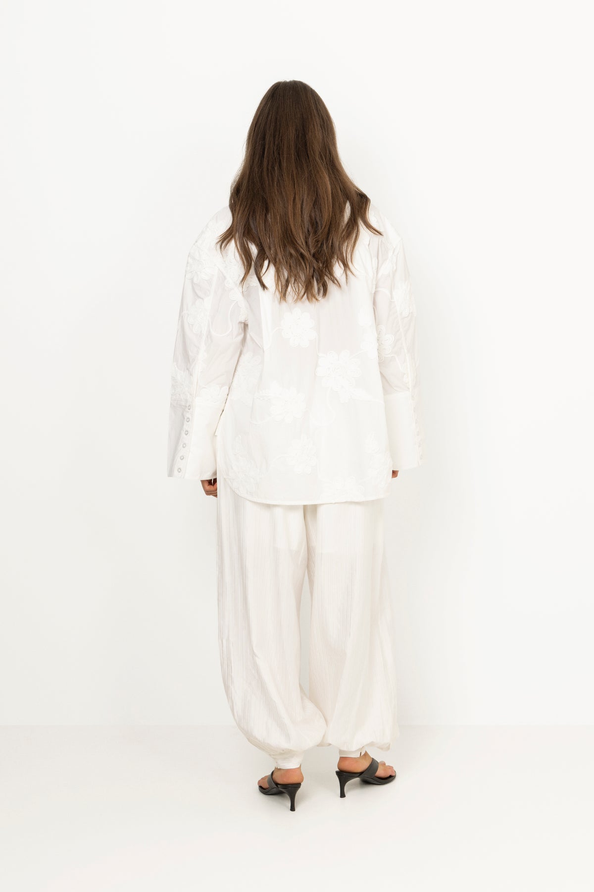 Flower Oversized Shirt - Bright White