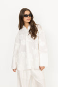 Flower Oversized Shirt - Bright White