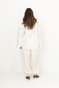 Striped Balloon Pants - Bright White