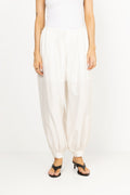 Striped Balloon Pants - Bright White