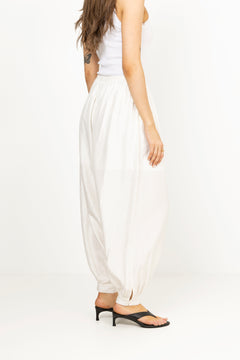 Striped Balloon Pants - Bright White