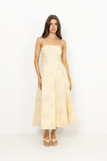 Flower Strapless Dress - Italian Straw