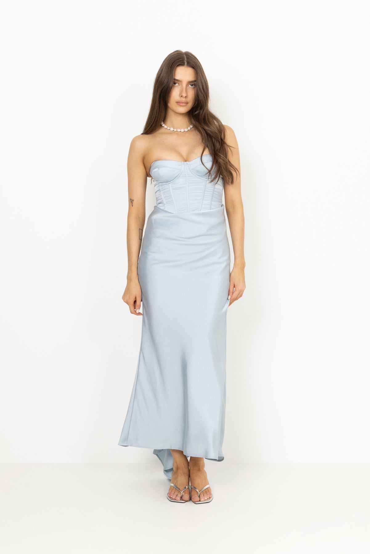 Satin Corset Maxi Dress - Plein Air