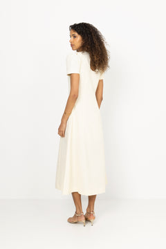 Jacquard Flared Dress - Winter White