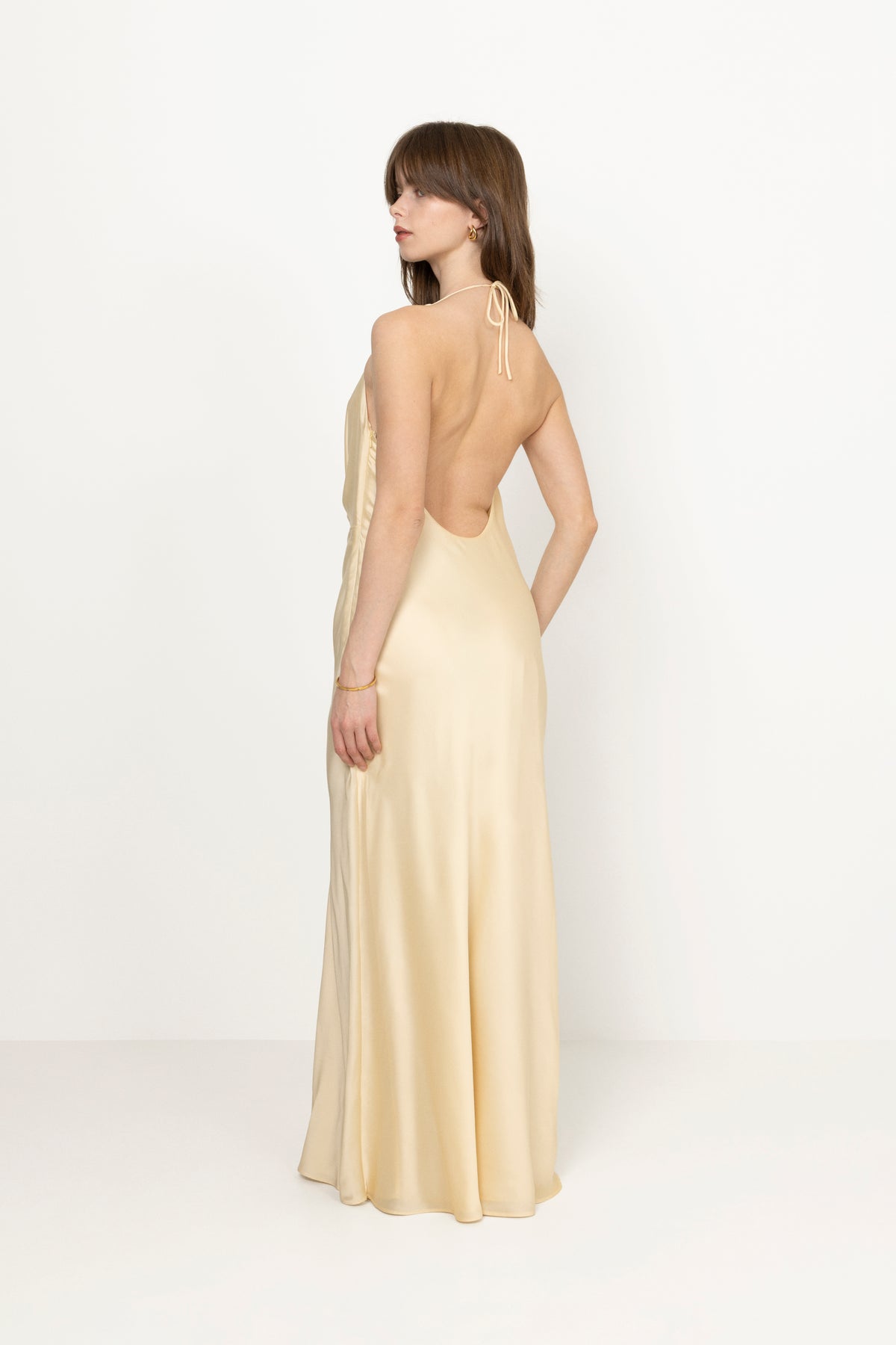 Chiffon Halter Dress - Italian Straw