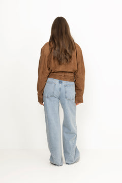 Suede Bomber Jacket - Bison