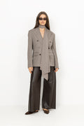 Oversized Scarf Blazer - Driftwood