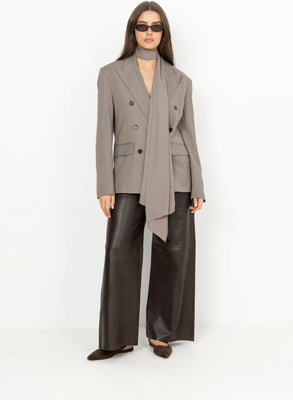 Oversized Scarf Blazer - Driftwood