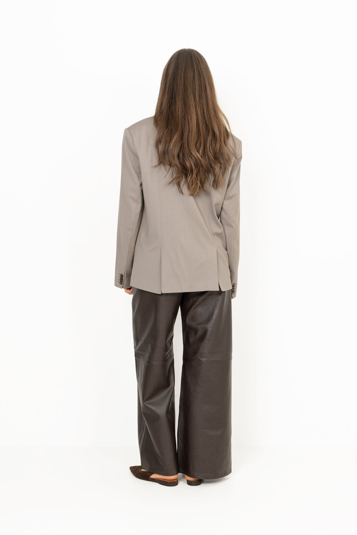 Oversized Scarf Blazer - Driftwood