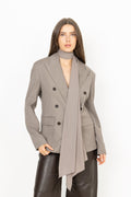 Oversized Scarf Blazer - Driftwood