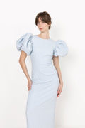 Jacquard Midi Puffy Dress - Plein Air