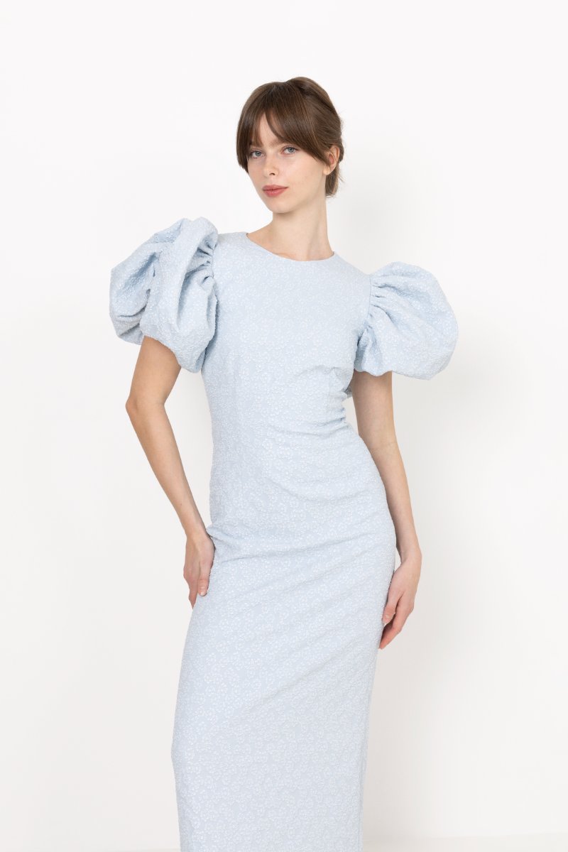 Jacquard Midi Puffy Dress - Plein Air