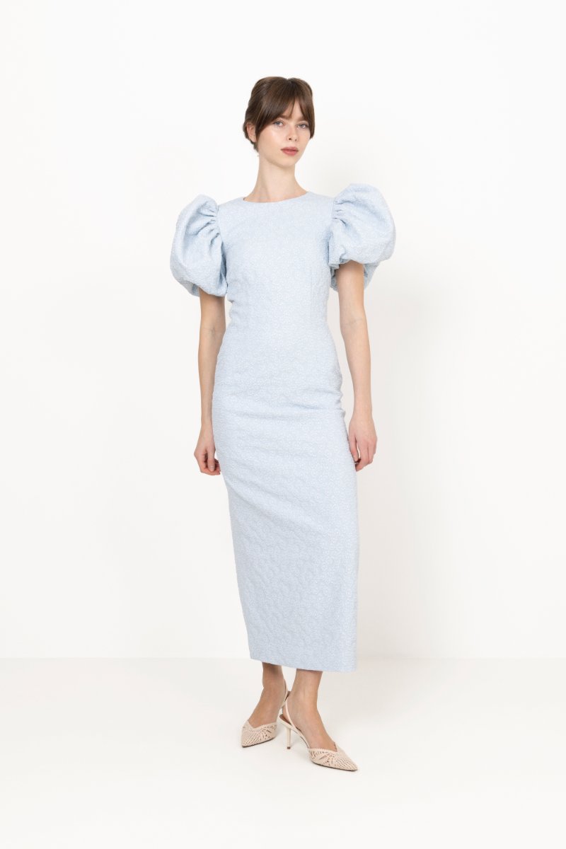 Jacquard Midi Puffy Dress - Plein Air
