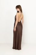 Chiffon Halter Dress - Potting Soil