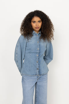 Denim Fitted Shirt - Light Blue Denim