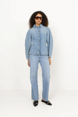 Denim Fitted Shirt - Ljusblå Denim