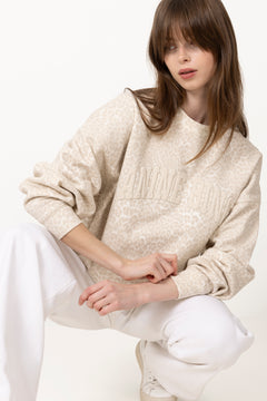 Miles Sweatshirt Anine Bing - Washed White Leopard