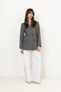 Tiphaine Blazer - Light Grey Pinstripe
