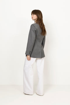 Tiphaine Blazer - Light Grey Pinstripe